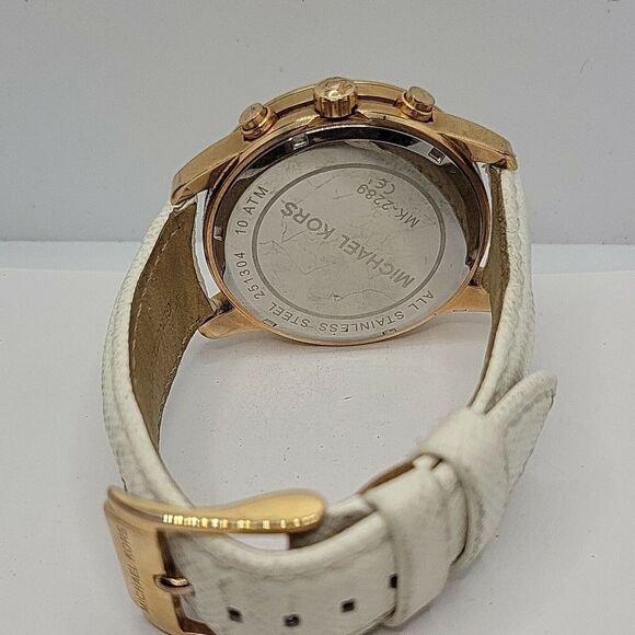 Michael Kors Mercer MK2289 Women's White Leather Analog Dial Quartz Watch AM419 - Picture 10 of 10
